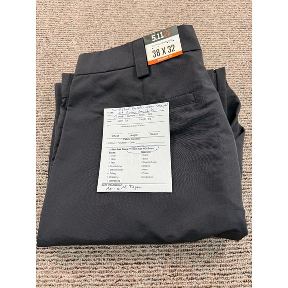 5.11 Tactical Pants Mens 38x32 Charcoal Fast-Tac Urban Straight Fit Ripstop - Picture 2 of 8